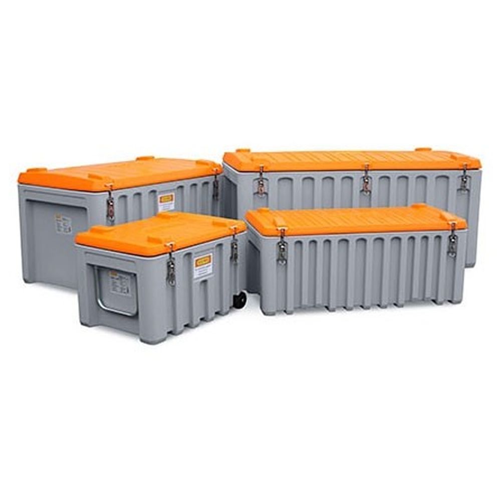Baúl contenedor caja almacenaje carretillla CEMbox 150 l gris/naranja