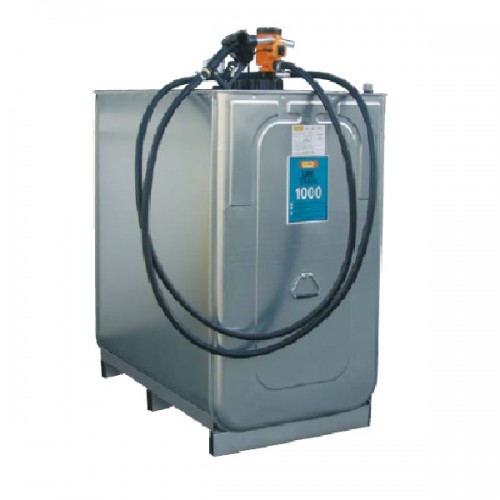 Depósito doble pared HDPE 1000 litros para gasoil con bomba eléctrica 230 V