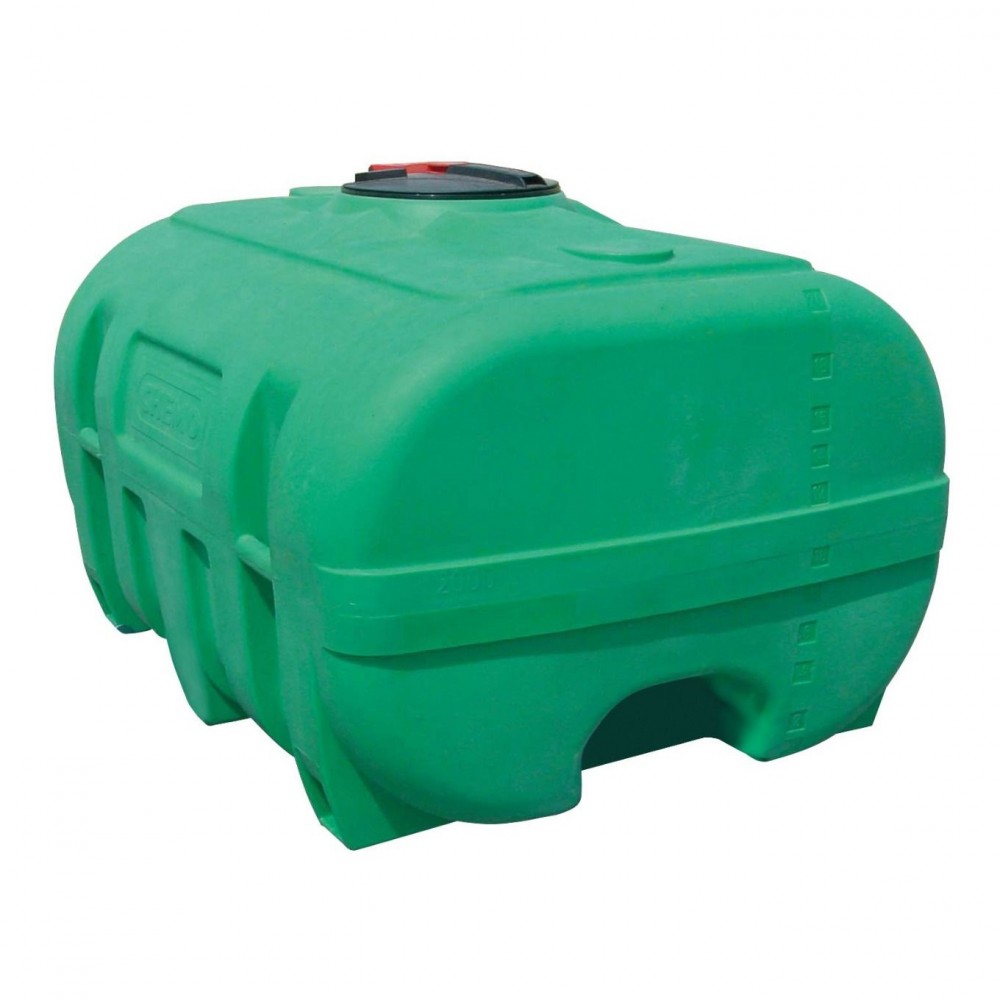 Depósito 3000 litros de PE rectangular verde con pared deflectora CEMO