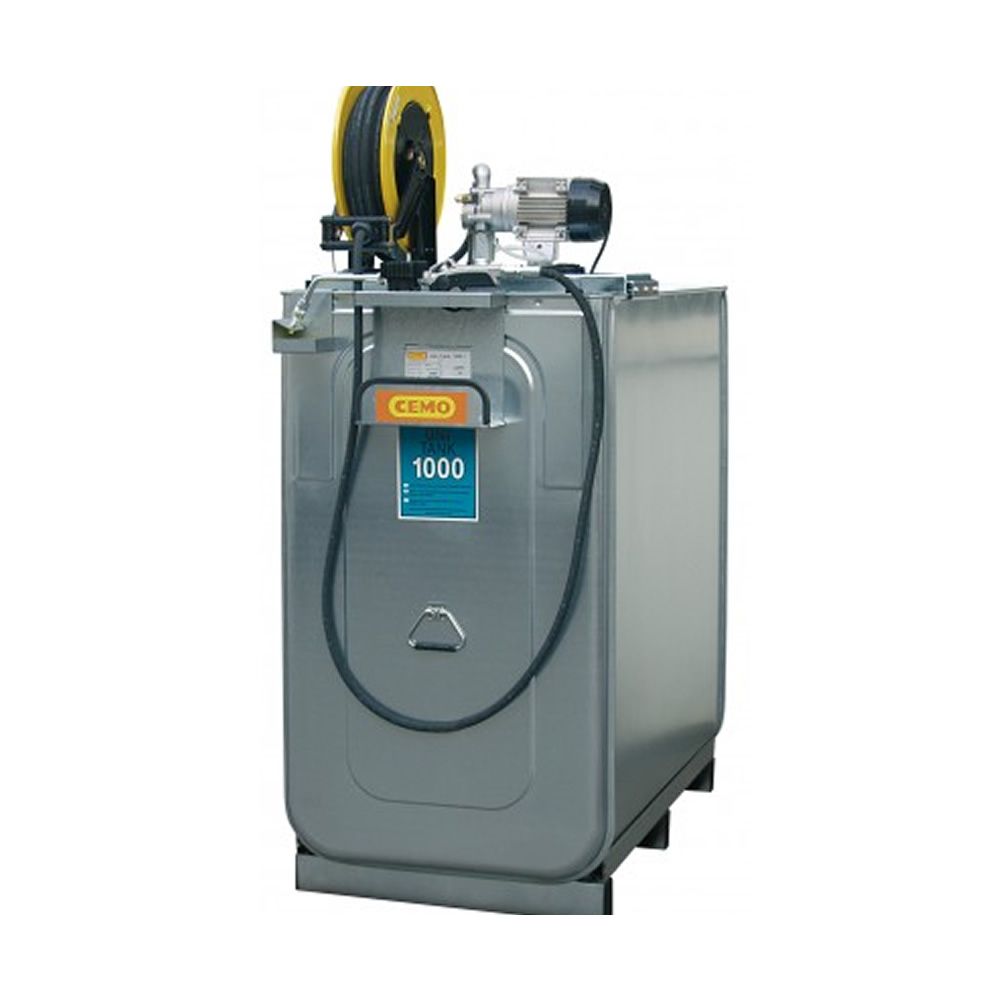 Depósito HDPE 1000 litros con bomba eléctrica para lubricantes (Aceite) más carrete