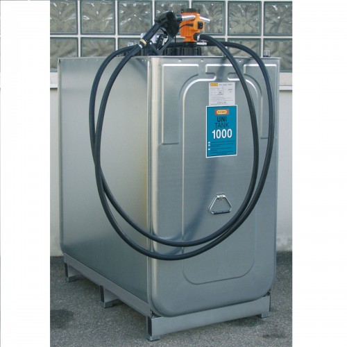 Depósito doble pared HDPE 1000 litros para gasoil con bomba eléctrica 230 V
