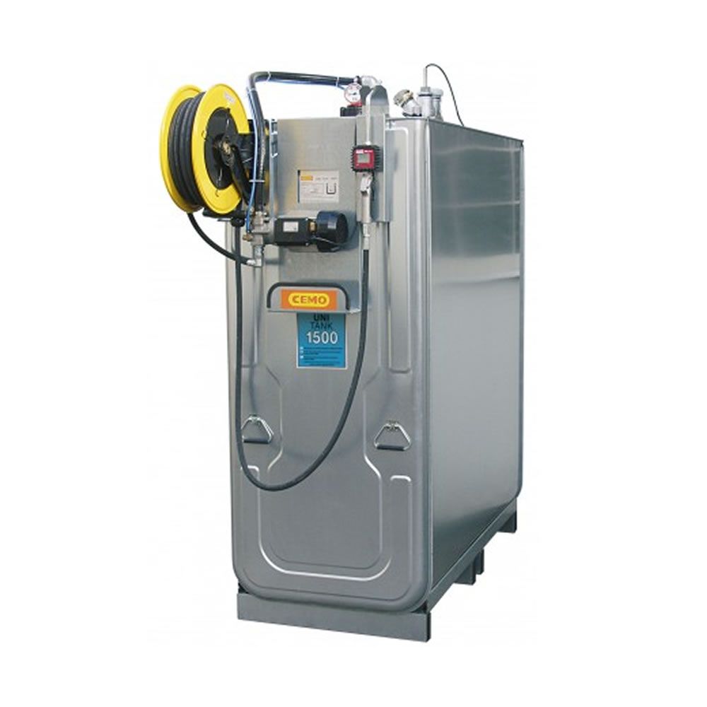 Depósito HDPE 1500 litros con bomba eléctrica para lubricantes (Aceite) más carrete