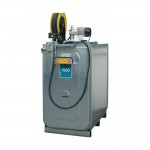 Depósito HDPE 750 litros con bomba eléctrica para lubricantes (Aceite) más carrete
