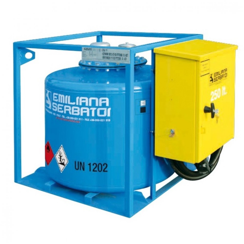 Depósito de gasoil 250 litros acero con bomba eléctrica 12V o 24V ADR TRASPO®