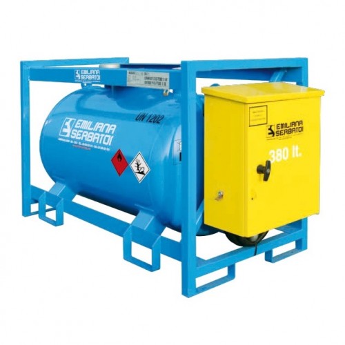 Depósito de gasoil 380 litros acero con bomba eléctrica 12V o 24V ADR TRASPO®