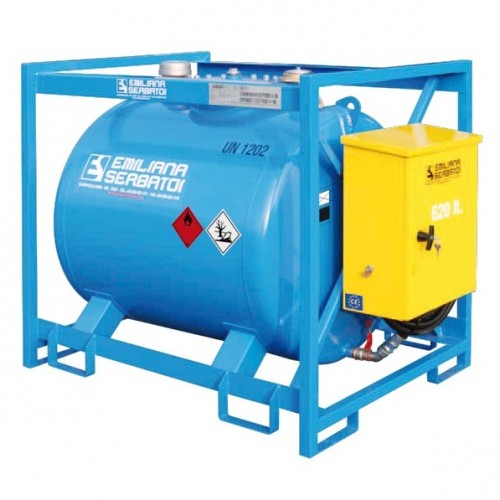Depósito de gasoil 620 litros acero con bomba eléctrica 12V o 24V ADR TRASPO®