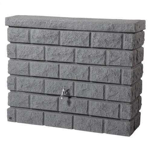 Depósito agua de lluvia decorativo 400 litros Rocky Granito con grifo y filtro rectangular