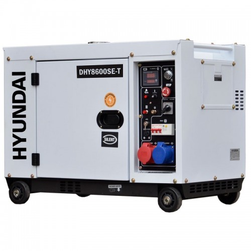 Generador diésel monofásico trifásico silent serie Pro HYUNDAI DHY8600SE-T full power ( Insonorizado )